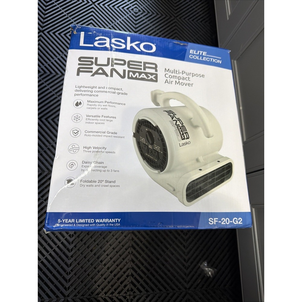 Lasko Super Fan Max Multi-Purpose Compact Air Mover/Model SF-20-G2/ White OB